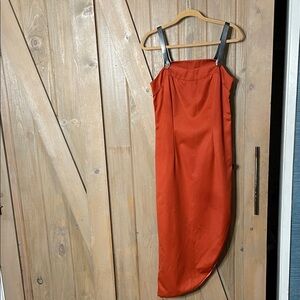 Bruno Ierullo The Clove Dress Rust Dress with Black Straps